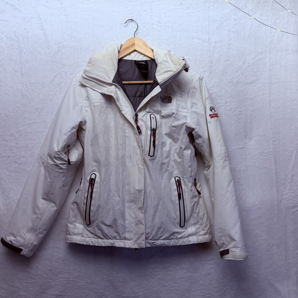 The North Face Women's White Hooded Jacket Size Small - Has‎ Some Stains